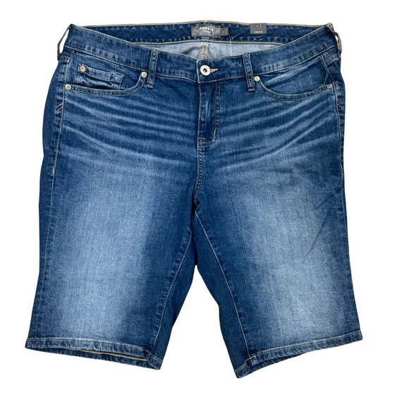 torrid Pants - Torrid Womens Plus Size 16 Denim Bermuda Shorts Mid Wash Blue Stretch NWT